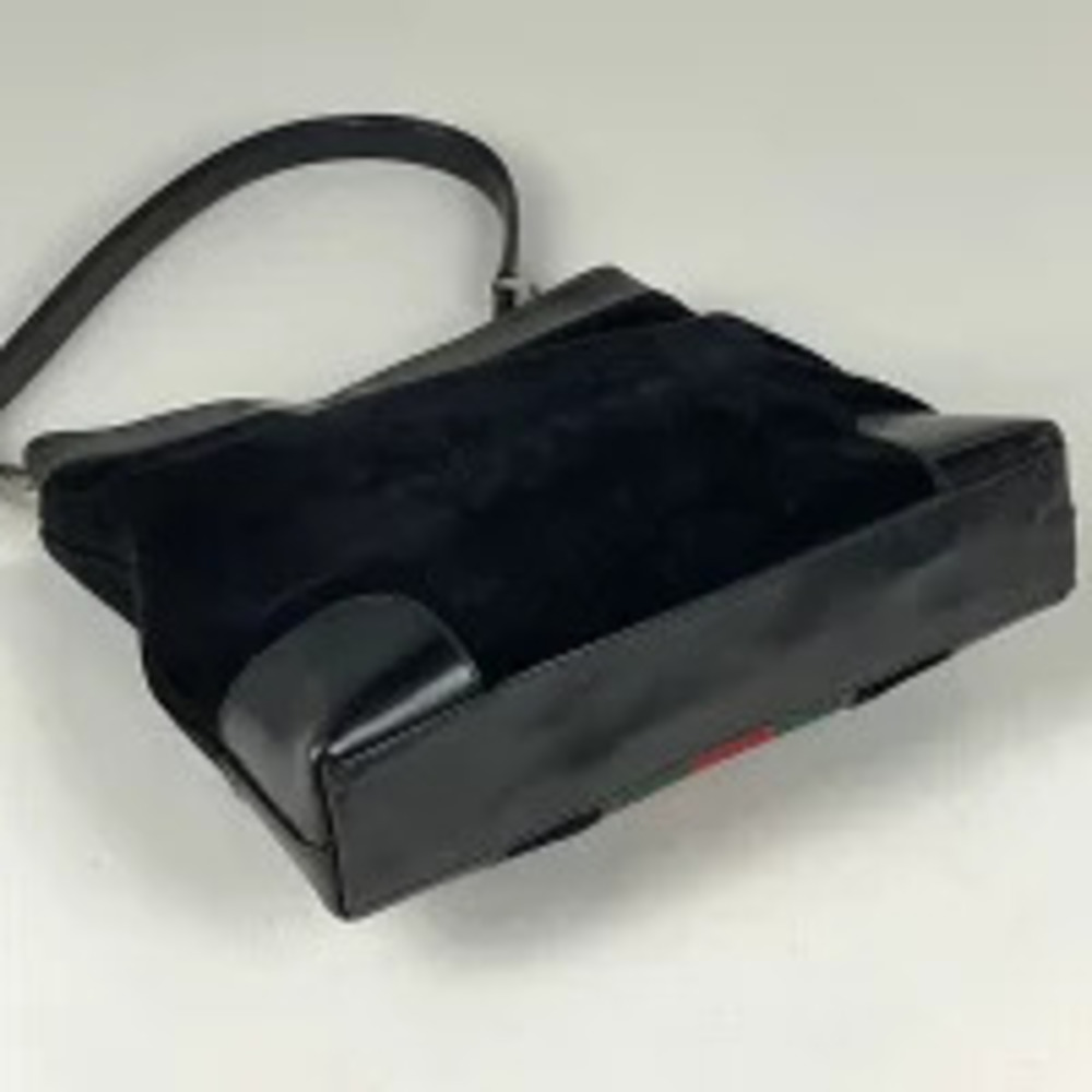Gucci Sherry Handbag Green Black Red Bag Suede Web Shoulder Black Red